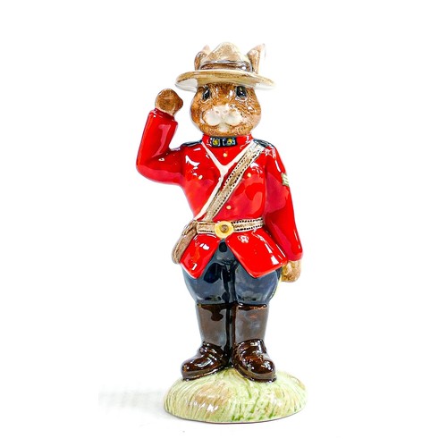 187 - Royal Doulton Bunnykins figure Sergeant Mountie:
Royal Doulton ref DB136 limited edition of 250.