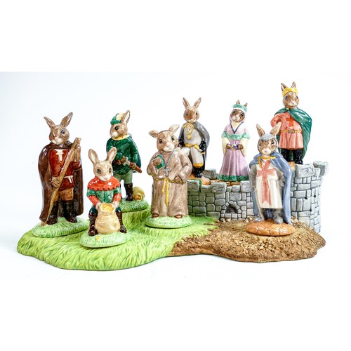 188 - Royal Doulton Bunnykins figures from The Robin Hood Collection: Comprising of Prince John DB266, Mai... 