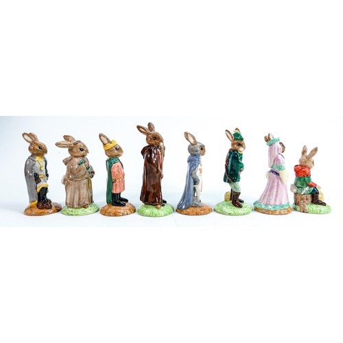 188 - Royal Doulton Bunnykins figures from The Robin Hood Collection: Comprising of Prince John DB266, Mai... 