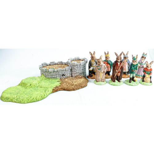 188 - Royal Doulton Bunnykins figures from The Robin Hood Collection: Comprising of Prince John DB266, Mai... 