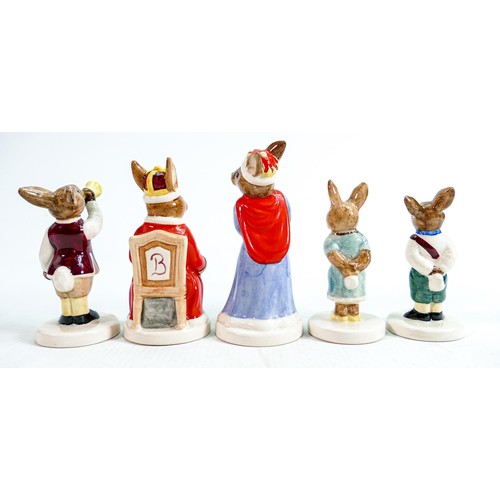 190 - Royal Doulton Bunnykins figures to include: The Royal Family comprising King John DB45, Queen Sophie... 