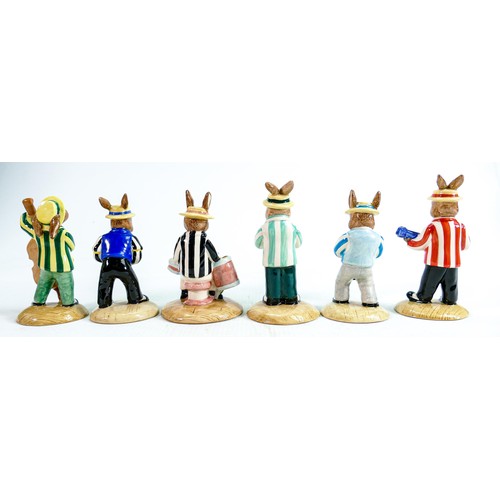 191 - Royal Doulton Bunnykins figures from the Jazz Band Collection: Comprising Clarinet Player DB184, Dou... 