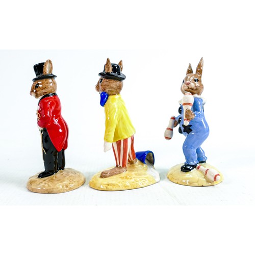 196 - Three Royal Doulton Bunnykins: Joker DB171, Ringmaster DB16 and Juggler DB164 (3)