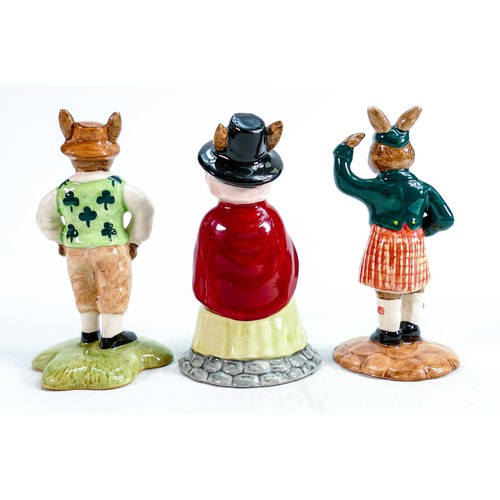 198 - Royal Doulton limited edition Bunnykins figures: Welshlady DB172, Scotsman DB180 and Irishman DB178 ... 