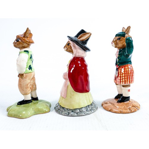 198 - Royal Doulton limited edition Bunnykins figures: Welshlady DB172, Scotsman DB180 and Irishman DB178 ... 