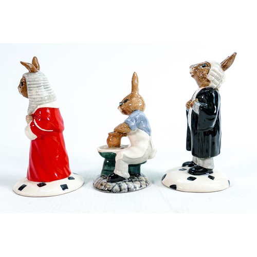 205 - Royal Doulton Bunnykins for Collectors Club: To include Master Potter DB131, Judge DB188 and Lawyer ... 