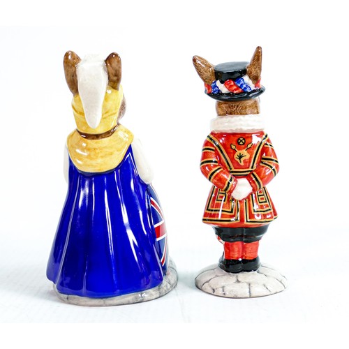 206 - Royal Doulton Bunnykins: Brittania DB219 and Beefeater DB163. Both limited edition for UKI