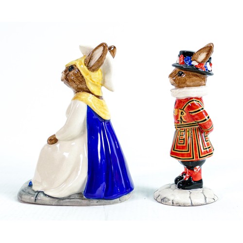 206 - Royal Doulton Bunnykins: Brittania DB219 and Beefeater DB163. Both limited edition for UKI