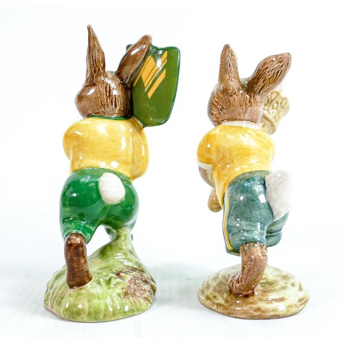 207 - Royal Doulton Bunnykins figures Olympic DB28 green/yellow colourway together with Australian DB58 (2... 