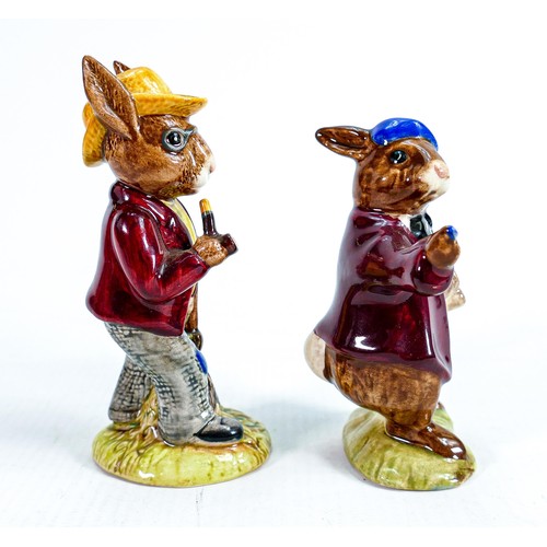 209 - Royal Doulton Bunnykins The Artist DB13 and Mr Bunnykins Autumn days DB5: Both signed Harry Sales (2... 