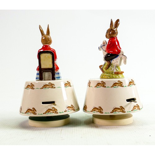 219 - Royal Doulton Bunnykins musical figures: Tally Ho together with Happy Birthday to you (2)