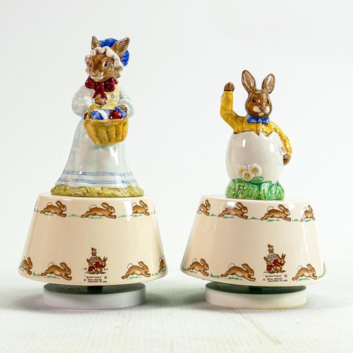 220 - Royal Doulton Bunnykins musical figures: Easter Parade  together with Easter Greetings