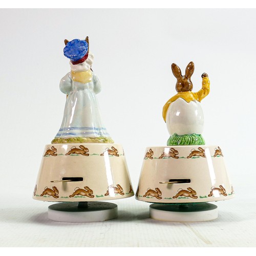 220 - Royal Doulton Bunnykins musical figures: Easter Parade  together with Easter Greetings