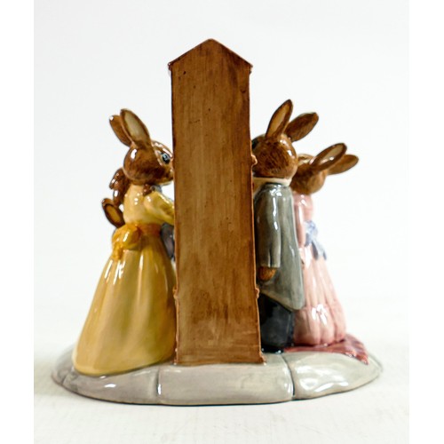 225 - Royal Doulton prototype Bunnykins tableau Celebration Time: Design sample marked to base dated 1998.