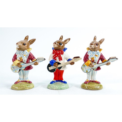 228 - Royal Doulton Bunnykins figures to include: Limited edition Rock & Roll DB124 & Mr Beats x 2 DB16 (3... 