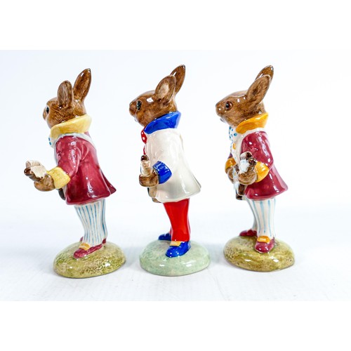 228 - Royal Doulton Bunnykins figures to include: Limited edition Rock & Roll DB124 & Mr Beats x 2 DB16 (3... 