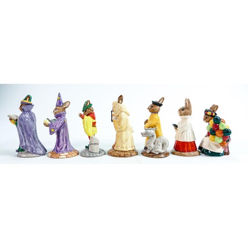 231 - Royal Doulton Bunnykins figures to include: Old Balloon Seller DB217, Minstrel DB211, Mandarin DB252... 