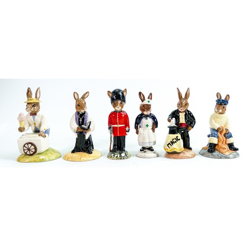 232 - Royal Doulton Bunnykins figures to include: Nurse DB74, Vicar DB254, Magician DB256, Ice Cream DB82,... 