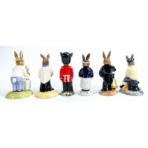 232 - Royal Doulton Bunnykins figures to include: Nurse DB74, Vicar DB254, Magician DB256, Ice Cream DB82,... 