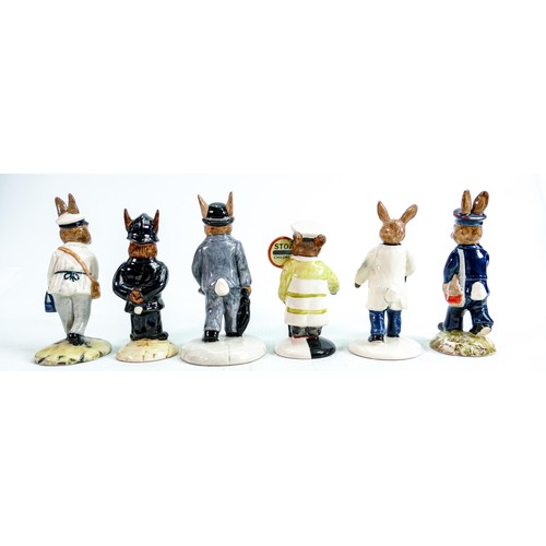 233 - Royal Doulton Bunnykins figures to include: Doctor DB181, Policeman DB64, Postman DB76, Businessman ... 