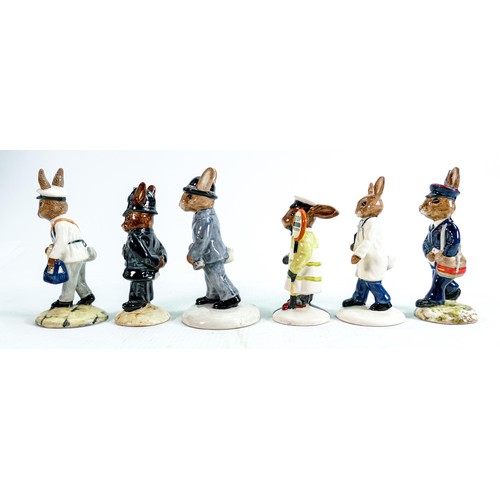 233 - Royal Doulton Bunnykins figures to include: Doctor DB181, Policeman DB64, Postman DB76, Businessman ... 