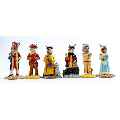 235 - Royal Doulton limited edition Bunnykins figures to include: Town Crier DB259, Mandarin DB252, Judy D... 