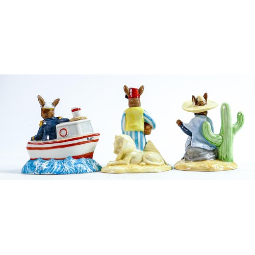 238 - Royal Doulton Bunnykins figures to include: Ship Ahoy DB279, Egyptian DB274 & Mexican DB276, all lim... 