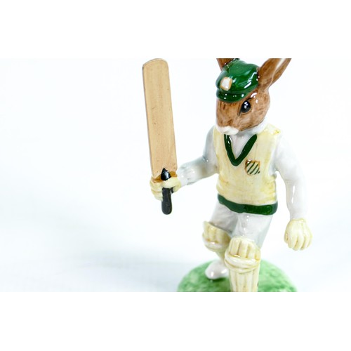 239 - Royal Doulton Bunnykins figures to include: Test Century DB272 (LE damaged), Jogging DB22, Aussie Su... 