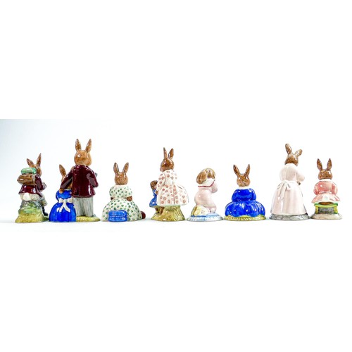 242 - Royal Doulton Bunnykins figures to include: Playtime DB8, Goodnight DB157, Busy Needles DB10, Mother... 