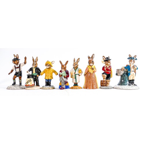 246 - Royal Doulton Bunnykins figures to include: Magician DB159, Grandpa's Story DB14, Cavalier DB179, Ju... 