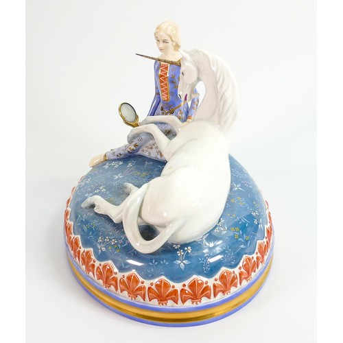 263 - Royal Doulton figure Lady and the Unicorn HN2825 from the Myths and Legends series: Limited edition ... 