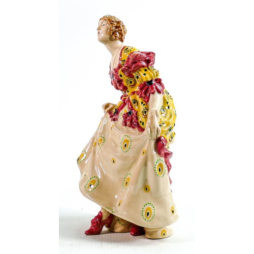 296 - Royal Doulton early earthenware figure Curtsey HN670: Impressed date 1925, h.26cm.