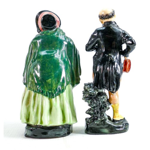 330 - Royal Doulton large Dickens character figures: Sairey Gamp HN1896 and Pickwick dated 1940& 1941. (2)