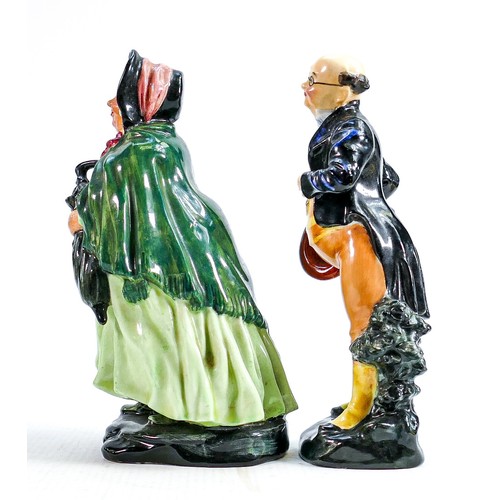 330 - Royal Doulton large Dickens character figures: Sairey Gamp HN1896 and Pickwick dated 1940& 1941. (2)