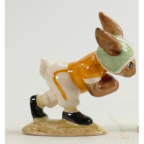 176 - Royal Doulton Bunnykins figure Touchdown: DB99, in Notre Dame college colours