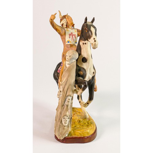 166a - Beswick prototype model of Indian on Horse: Painted in natural colours, height 28cm (made in the Roy... 