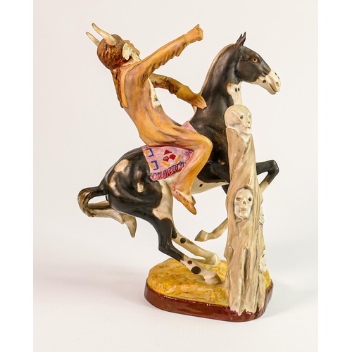 166a - Beswick prototype model of Indian on Horse: Painted in natural colours, height 28cm (made in the Roy... 