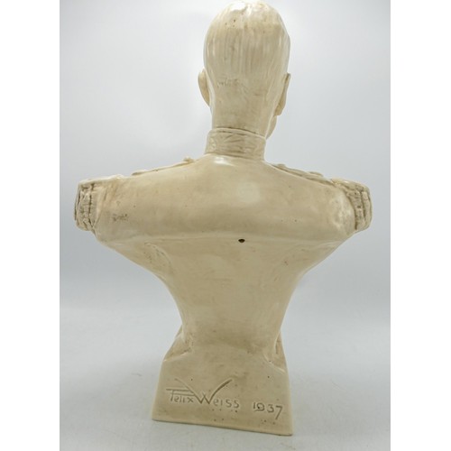 149 - Beswick cream gloss bust of Edward VIII: by Felix Weiss 1937, height 37cm