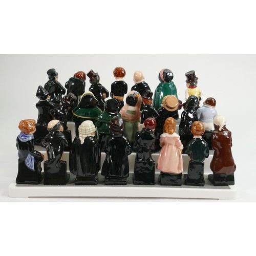 266 - A full set of Royal Doulton Dickens figures: Sairey Gamp, Sam Weller, Bumble, Stiggins, Pickwick, Mr... 