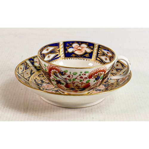 330 - Bloor Derby hand decorated Imari design cup & saucer: Diameter of cup 9cm