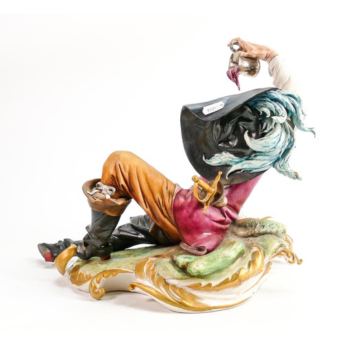 334 - Capodimonte large figure Cyrano de Bergerac Relaxing: Height 30cm (courier only please email for adv... 