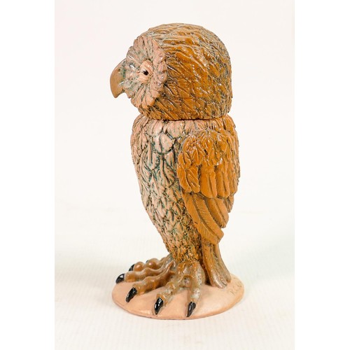 340 - British Studio Pottery Grotesque bird: Inspired by the Martin Brothers, marked R.C Kew to inner rim ... 