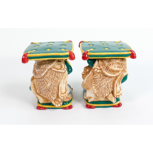 341 - Pair of Minton Little Boy Garden Seats: Limited edition no.13, from the Minton in miniature series, ... 