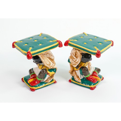 341 - Pair of Minton Little Boy Garden Seats: Limited edition no.13, from the Minton in miniature series, ... 