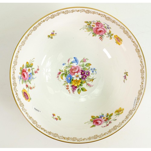 163 - Large floral decorated Shelley fruit bowl: Diameter 27cm