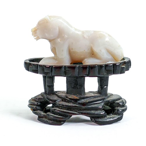 107 - Chinese carved Opal figure of a Tiger: Height 4cm