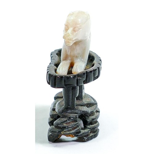 107 - Chinese carved Opal figure of a Tiger: Height 4cm