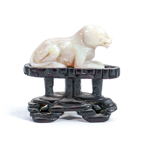 107 - Chinese carved Opal figure of a Tiger: Height 4cm