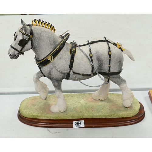 264 - Border Fine Arts Horse Champion Shire Grey B0888A Impressed Anne Wall: Limited Edition 256/500 on wo... 