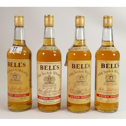 77 - A collection of Vintage Whisky to include Four Bottles of Bells Extra Special Scotch Whisky(3)